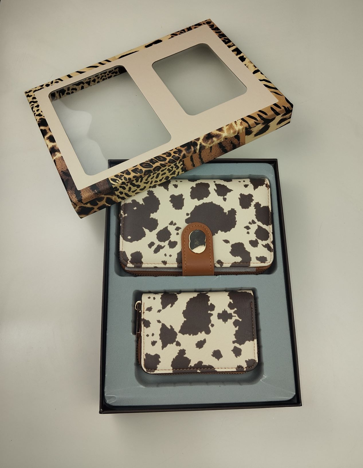 SET CARTERA Y MONEDERO PRINT VACA