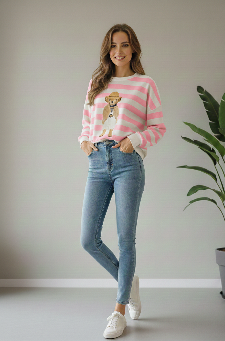 SUDADERA OSITO RAYAS