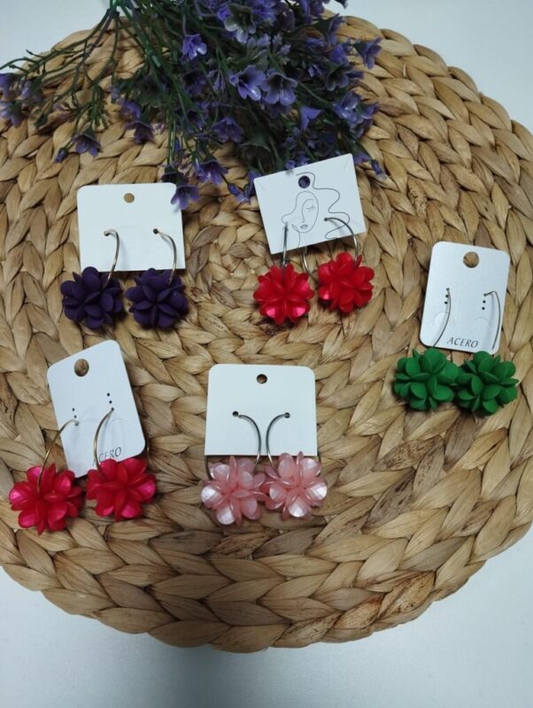 PENDIENTES LIRIO COLORES